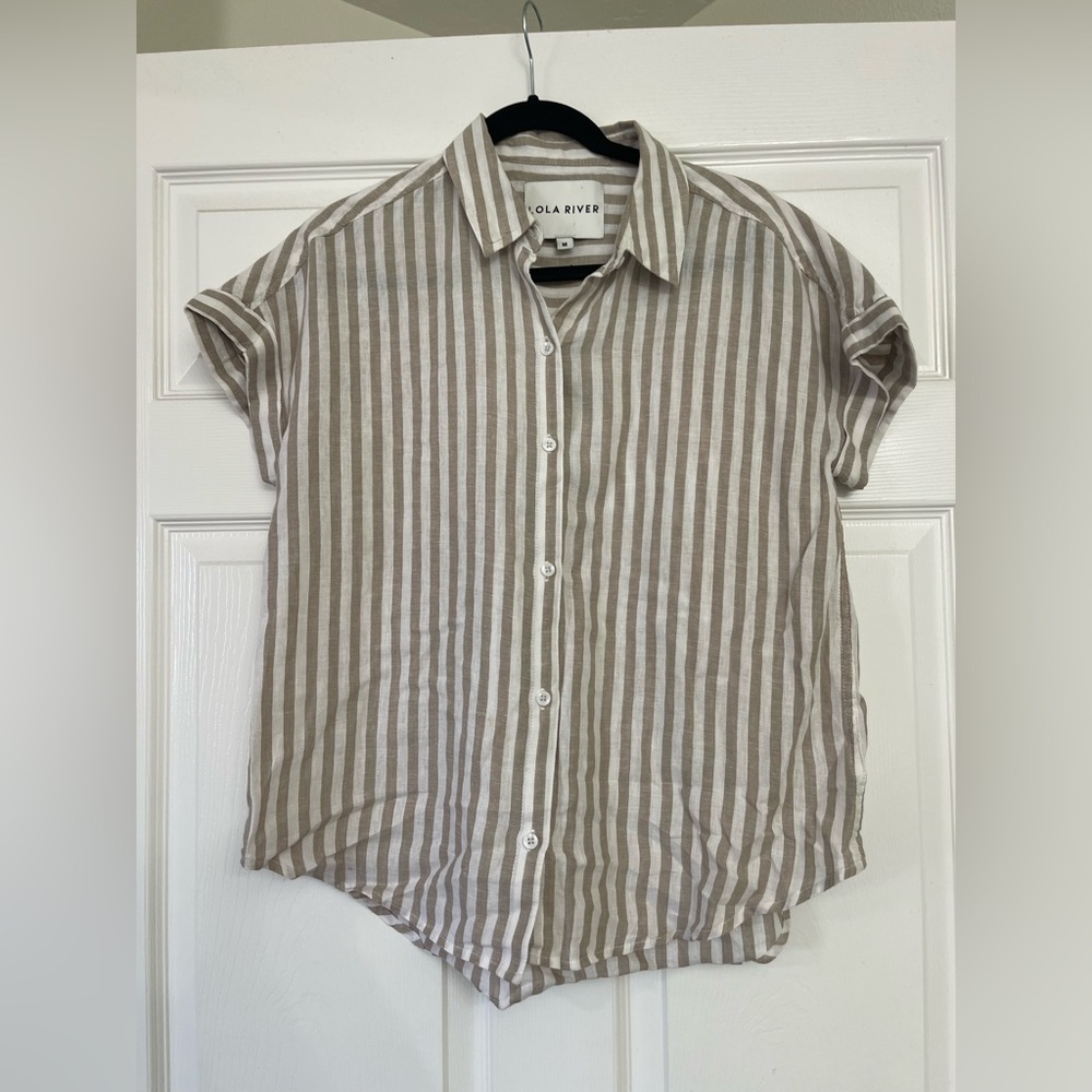Lola river Striped Linen top | Size Medium